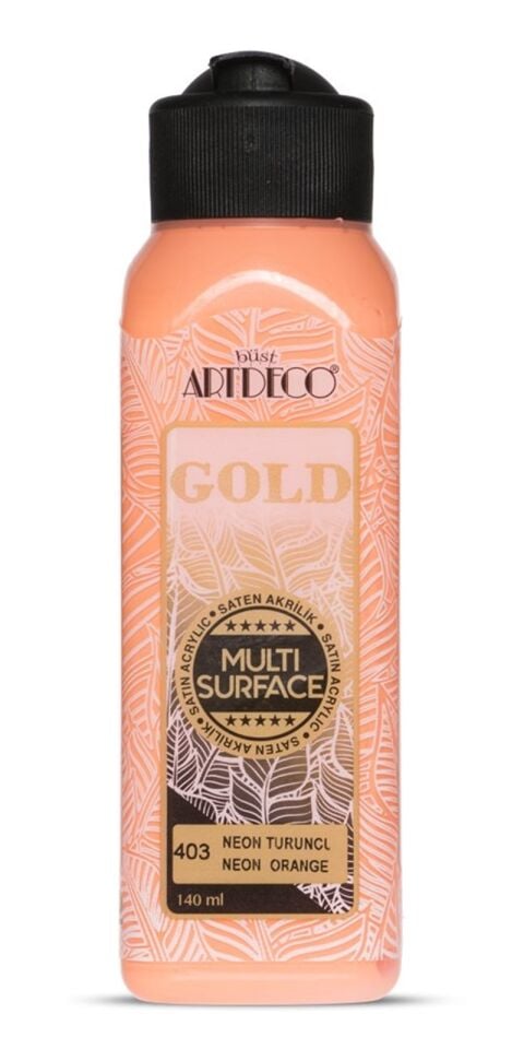 Artdeco Gold Multi-surface Neon Akrilik Boya 140ml Neon Turuncu 403 Lv-y-g70r-403