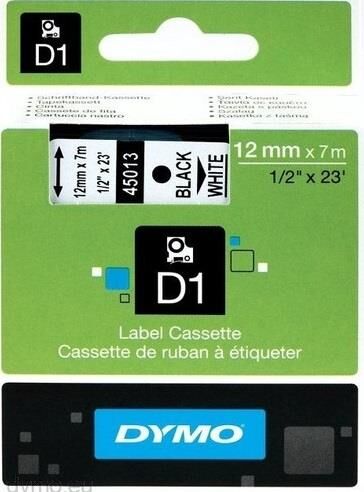 Dymo D1 Yedek Şerit 12 Mm X 7 Mt Beyaz / Siyah (45013) Dy-0720530