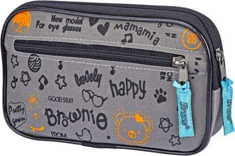 Brons Kalemlik Baskılı İki Fermuarlı Br-3055