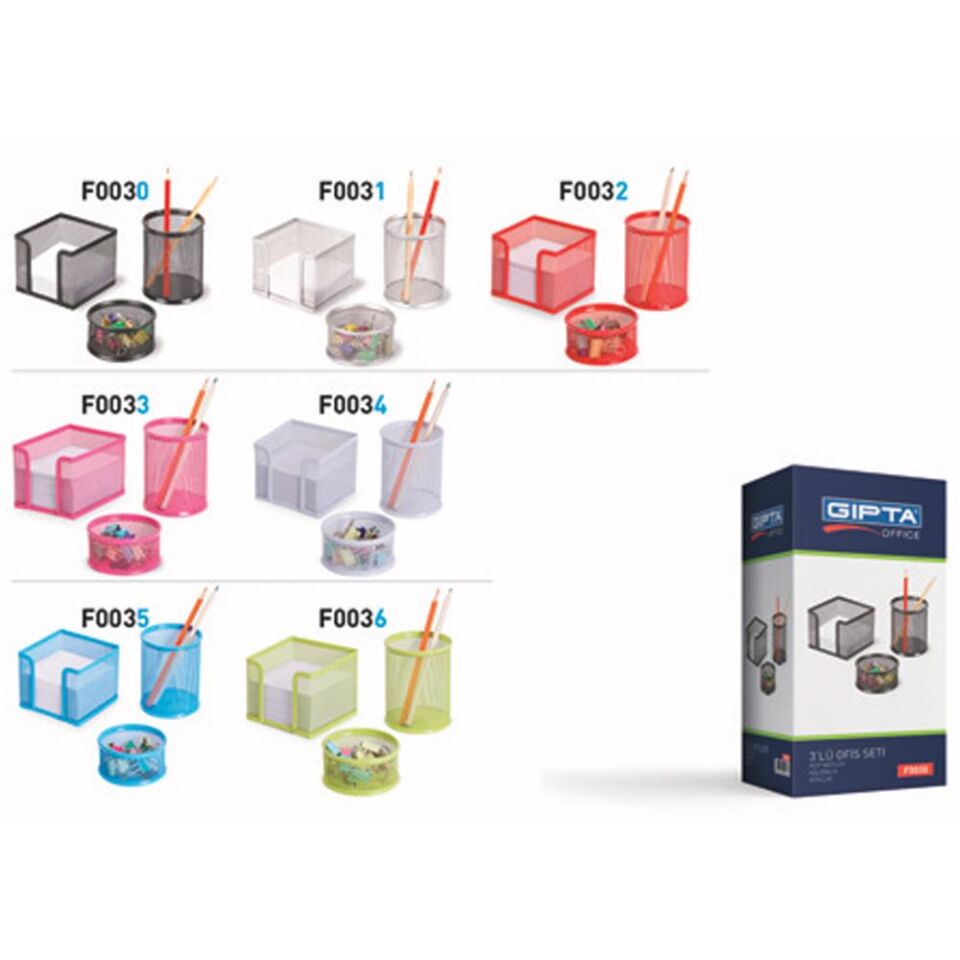 Gıpta Masa Seti 3'lü Metal Perfore Pembe 4-f003300-5001