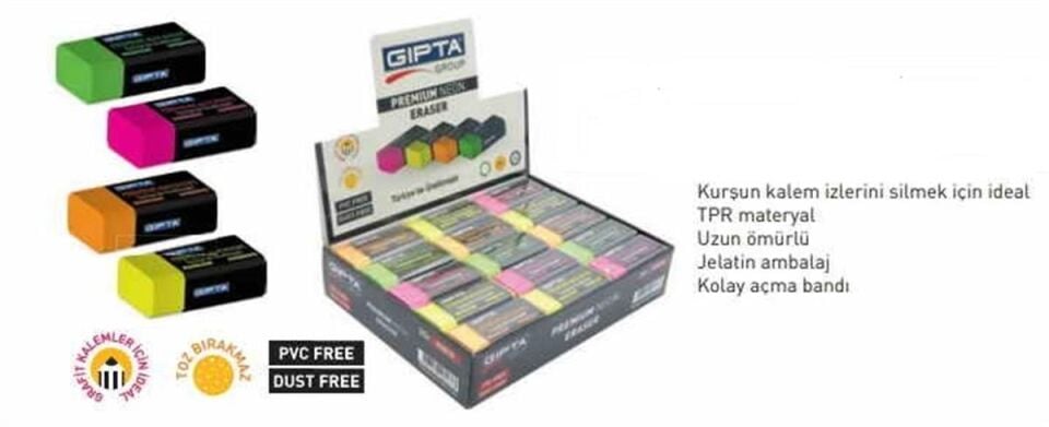 Gıpta Silgi Dust Free Neon 4 Renk 4-k281000-5001