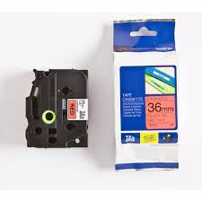 Brother Tze-461 36 Mm Kırmızı Üzeri Siyah Laminasyonlu Etiket