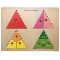 Bu-bu Ahşap Puzzle Kesirleri Öğreneleim 10 Parça Bap0083