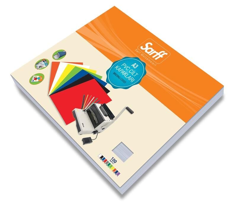 Sarff Cilt Kapaği A3 160m Pvc Şeffaf 100'lü Paket 15201022