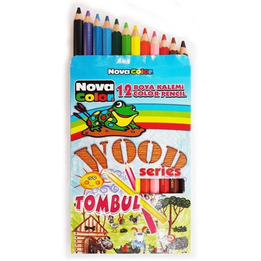 Nova Color Kuruboya 12'li Tombul Uzun Karton Kutu Nc-406