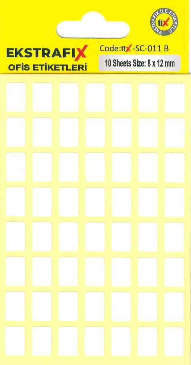 Ekstrafix Ofis Etiketi 10'lu Beyaz 8x12 Mm ( Sc-011 B )
