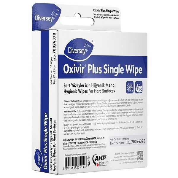 Diversey Oxivir Sert Yüzeyler İçin 10'lu Islak Mendil 70024370