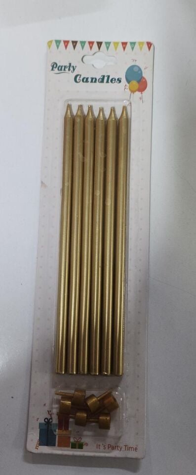 Nedi Mum 6 Lı 18 Cm İnce Uzun Gümüş - Altın Pl-j06g