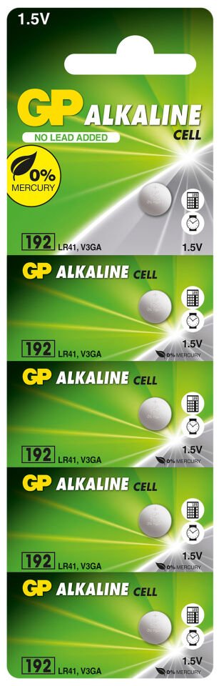 Gp Gp192-c5 Lr41 alkalin Düğme Pil 5'li Paket