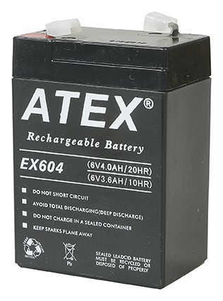 Atex Ax-604 6v 4ah Bakımsız Kuru Akü