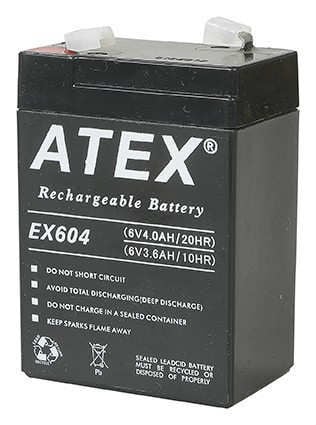 Atex Ax-604 6v 4ah Bakımsız Kuru Akü