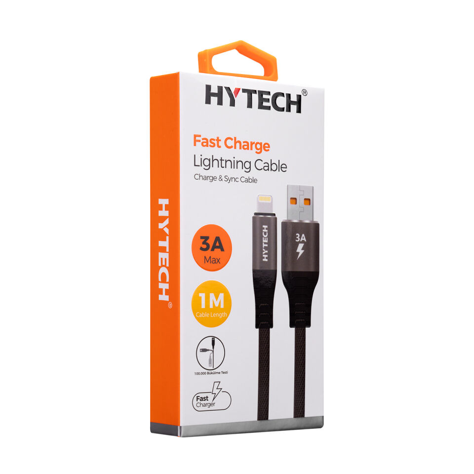 Hytech Hy-x310 3a Iphone Lightning 1m, Gri Şarj Kablosu