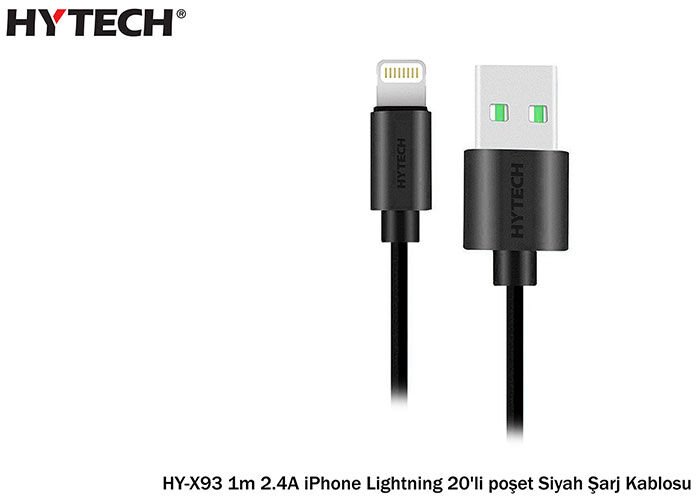 Hytech Hy-x93 1m 2.a Iphone Lightning Şarj Kablosu Siyah