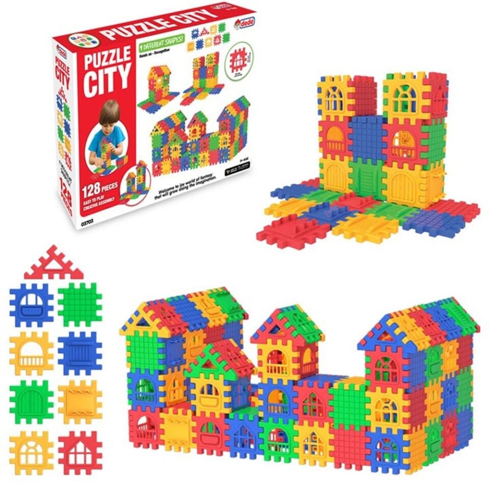 Dede Lego Oyuncak Puzzle City 128 Parça 03703