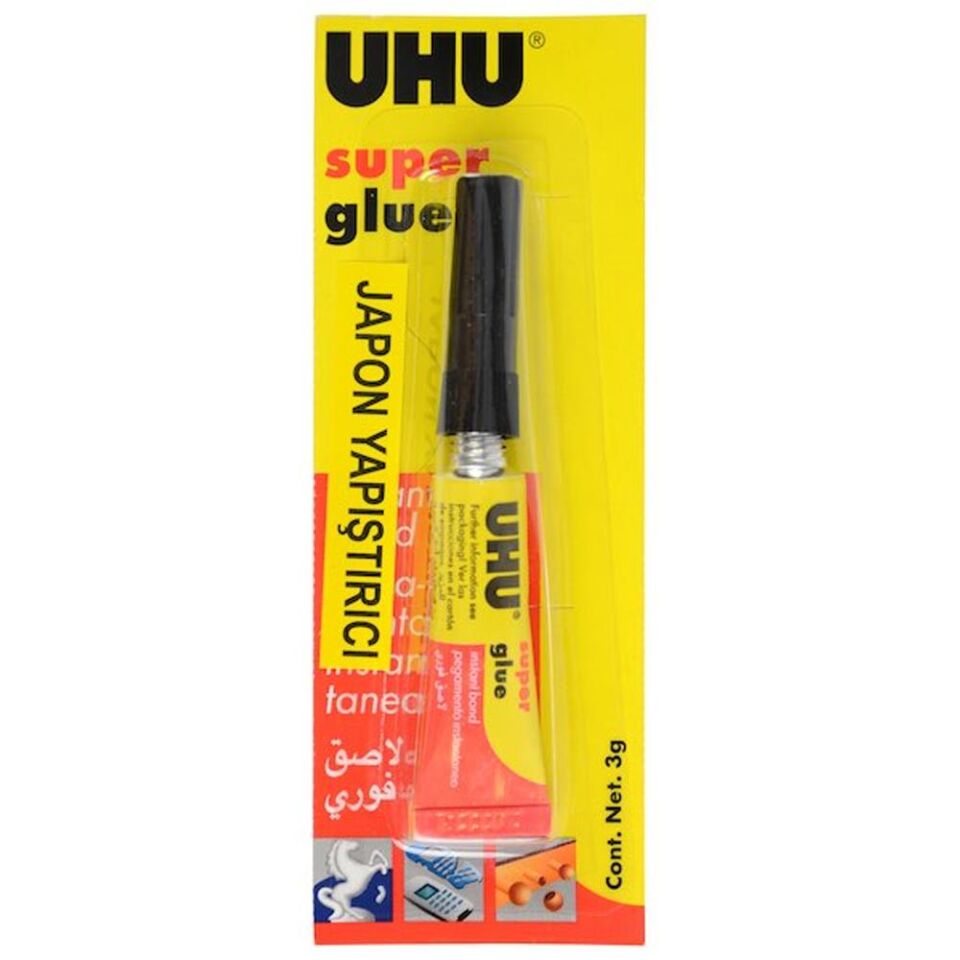 Uhu Japon Yapıştırıcı Süper Glue Jumbo 3 Gr 12 Li Kartela Uhu42400