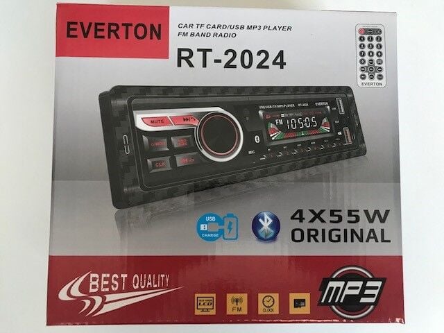 Everton Rt-2024 Bluetooth Tf-usb Kart Color Lcd Aux Fm 4x55w Kumandalı Oto Teyp