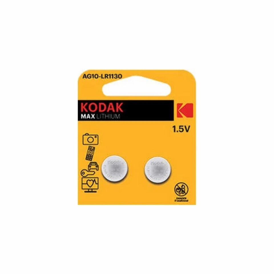 Kodak Pil Düğme 2'li Ag10/lr1130 1.5v Alkalinli 30414013
