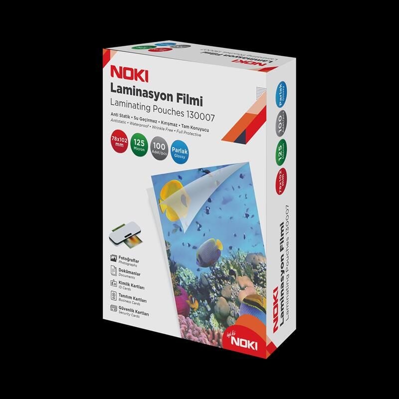 Noki Laminasyon Filmi 78x102mm 125 Mic. Parlak 100'lü 130007