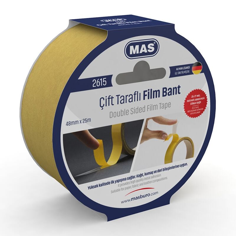 Mas Çift Taraflı Bant 45mm 25 Mt Şeffaf 2615