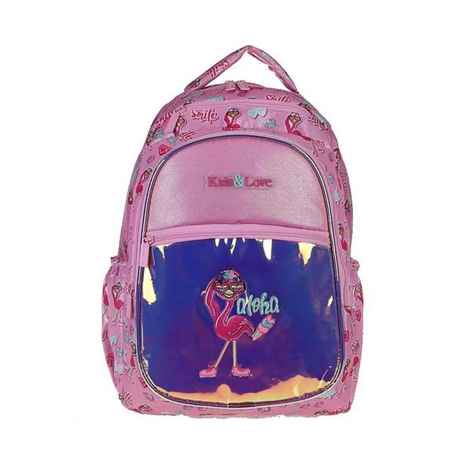 Kaukko Kıds&love Flamingo Sırt Çantası Aynalı Simli L5066