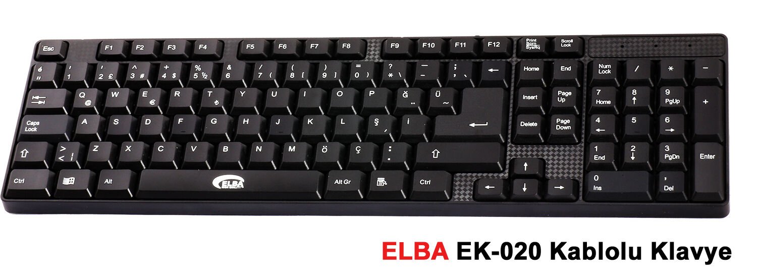 Elba Ek-020 Q Usb Siyah Türkçe Kablolu Standart Klavye