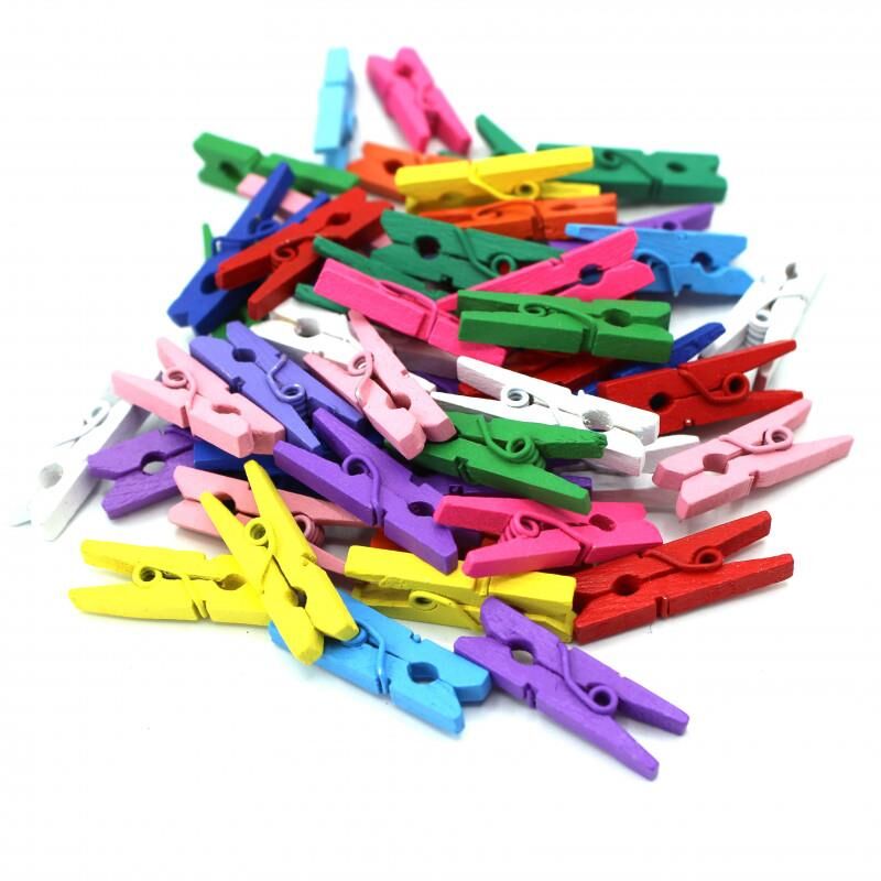 Misyon Ahşap Mandal 20'li Paket 35 Mm Renkli Mini 86894