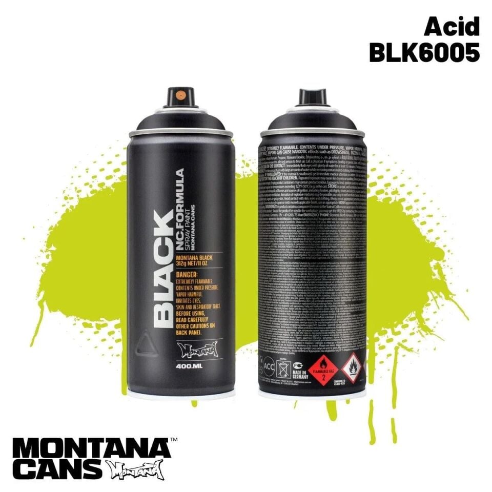 Montana Black Sprey Boya 400ml Acid Blk6005 Lv-mo-263569