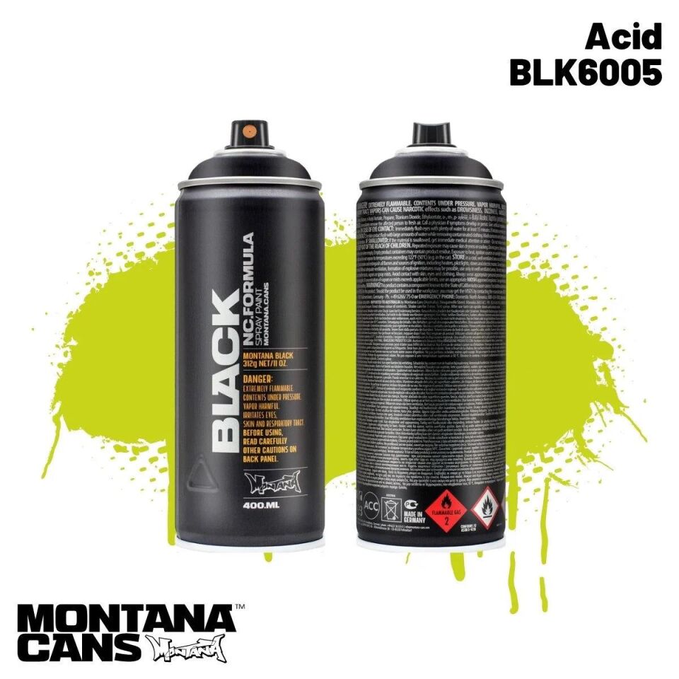 Montana Black Sprey Boya 400ml Acid Blk6005 Lv-mo-263569