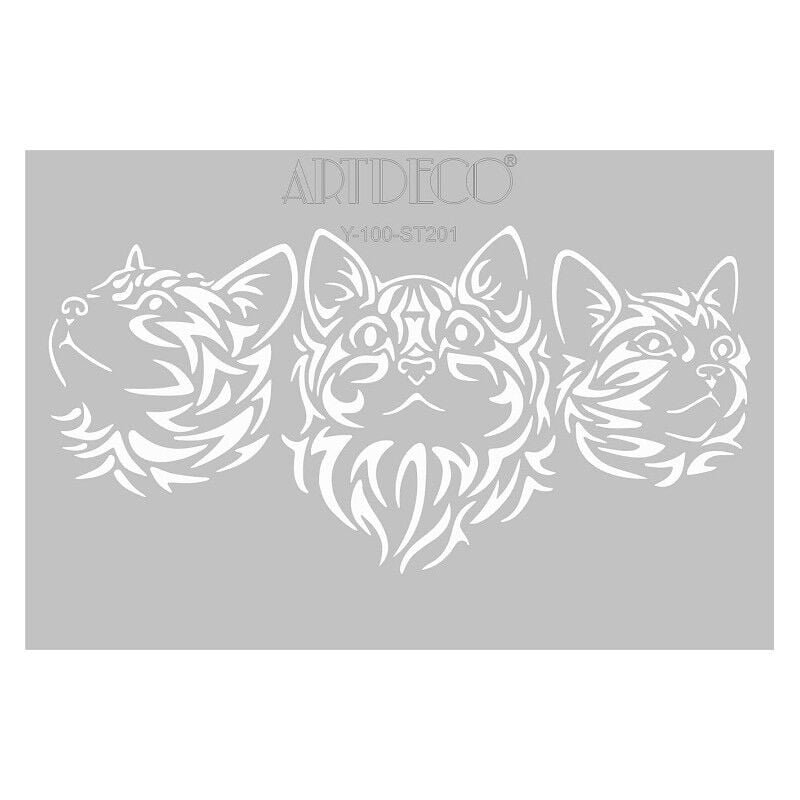 Artdeco Stencil A4 Üç Kedi 201 Lv-y-100-st201