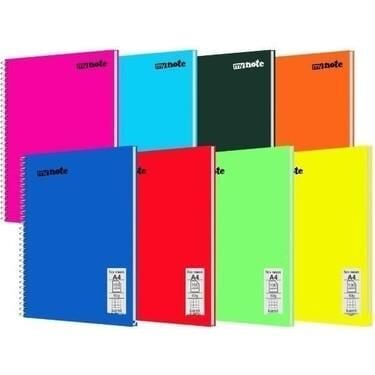 My Note Defter A4 72 Yp. Kareli Pp Kapak Spiralli Mfxne-a472-k