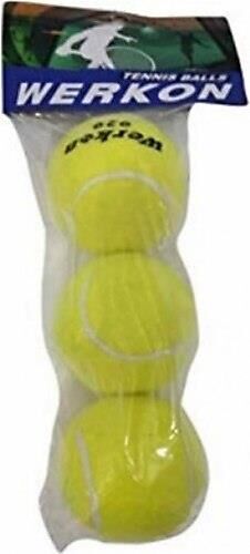 Werkon Tenis Topu 3'lü Renkli Poşetli Sarı