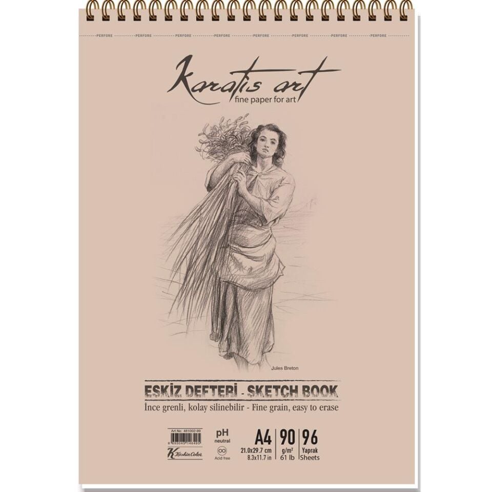 Keskin Color Karatis Eskiz Blok Spiralli Art 90 Gr A5 40 Yp 481006-99
