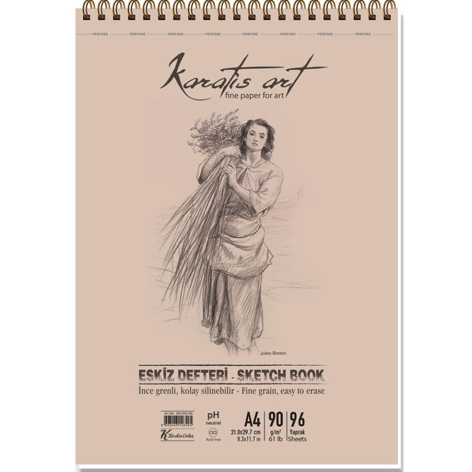 Keskin Color Karatis Eskiz Blok Spiralli Art 90 Gr A5 40 Yp 481006-99
