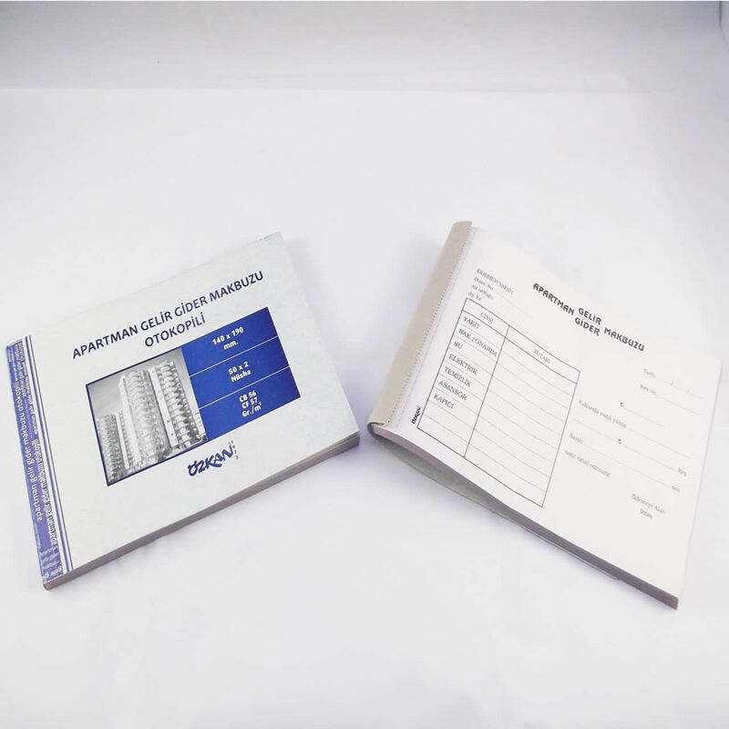 Özkan Apartman Gelir Gider Makbuzu 50x2 Nüsha Otokopili G0114