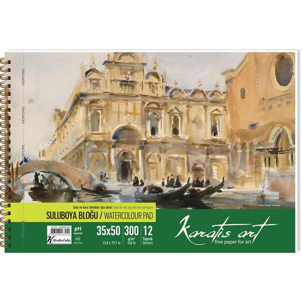 Keskin Color Karatis Suluboya Blok Spiralli Art 300 Gr 35x50 12 Yp 488008-99
