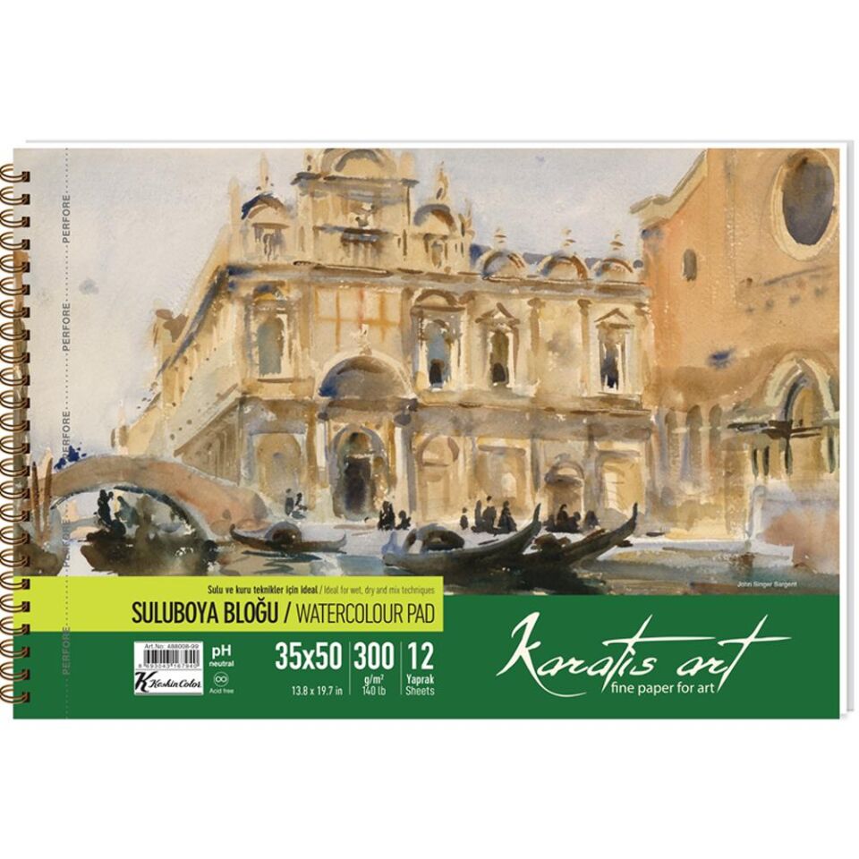 Keskin Color Karatis Suluboya Blok Spiralli Art 300 Gr 35x50 12 Yp 488008-99