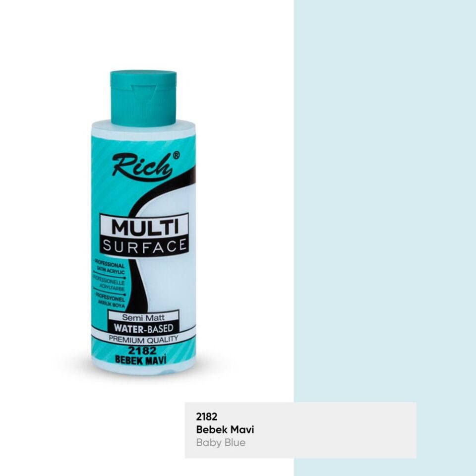 Rich Multi Surface Akrilik Boya 120 Cc Bebek Mavi Mls-120-2182